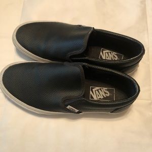 Leather Perforated Size 7.5  Vans slip-on like new.